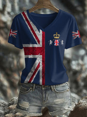 Women's UK Flag Printed T-shirt vetvanguards