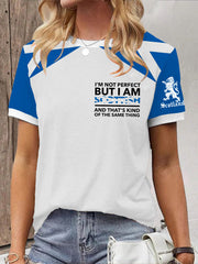 Women's Scottish Flag I Am Not Perfect But I Am Scottish That's About The Same Thing Short Sleeve T-Shirt vetvanguards