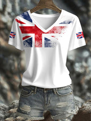 Women's UK Flag Printed T-shirt vetvanguards