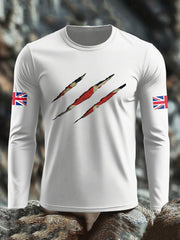 Men's UK Flag Printed Long Sleeve T-shirt vetvanguards