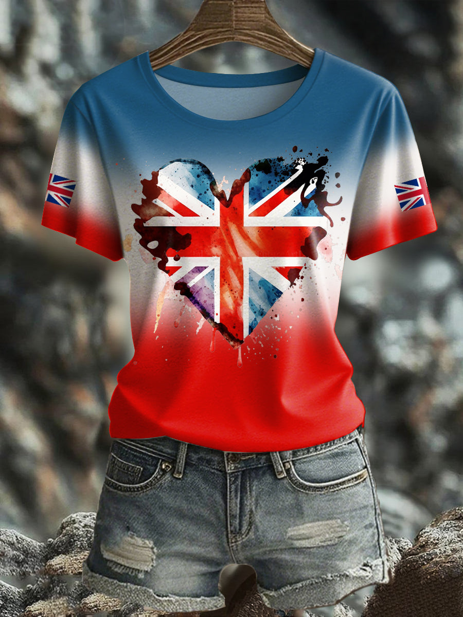Women's UK Flag Printed T-shirt vetvanguards