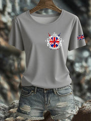 Women's British Short-Sleeved Printed T-shirt vetvanguards