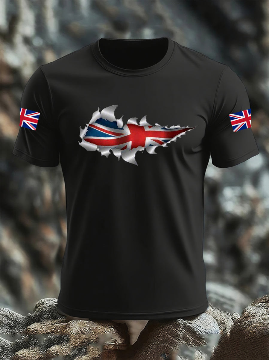 Men's UK Flag Print Casual Tee vetvanguards