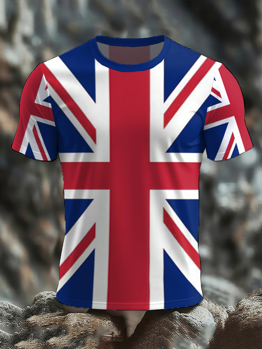 Men's UK Flag Print Casual Tee vetvanguards