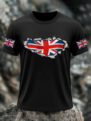 Men's UK Flag Print Casual Short Sleeve Tee vetvanguards