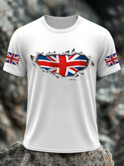 Men's UK Flag Print Casual Short Sleeve Tee vetvanguards