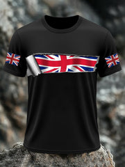 Men's UK Flag Print Casual Short Sleeve Tee vetvanguards