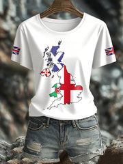 Women's UK Flag Printed T-shirt vetvanguards