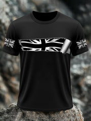 Men's UK Flag Print Casual Short Sleeve Tee vetvanguards