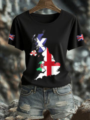 Women's UK Flag Printed T-shirt vetvanguards