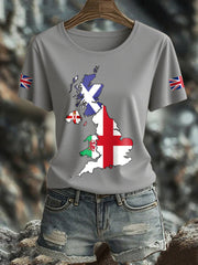 Women's UK Flag Printed T-shirt vetvanguards