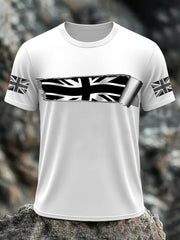 Men's UK Flag Print Casual Short Sleeve Tee vetvanguards