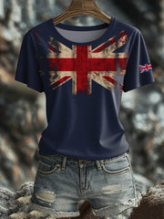 Women's British Short-Sleeved Printed T-shirt vetvanguards