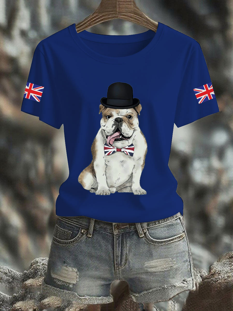 Women's Vintage England Flag Casual Printed T-Shirt vetvanguards