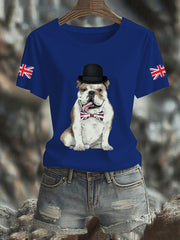 Women's Vintage England Flag Casual Printed T-Shirt vetvanguards