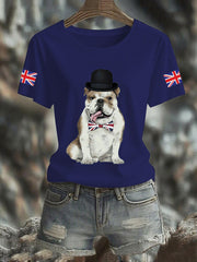 Women's Vintage England Flag Casual Printed T-Shirt vetvanguards