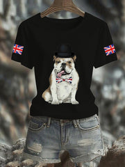 Women's Vintage England Flag Casual Printed T-Shirt vetvanguards