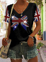 Women's UK Flag Design T-shirt vetvanguards
