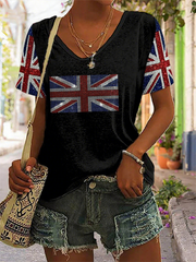 Women's UK Flag Design T-shirt vetvanguards
