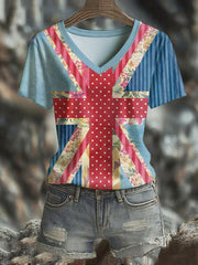 Women's UK Flag Design T-shirt vetvanguards