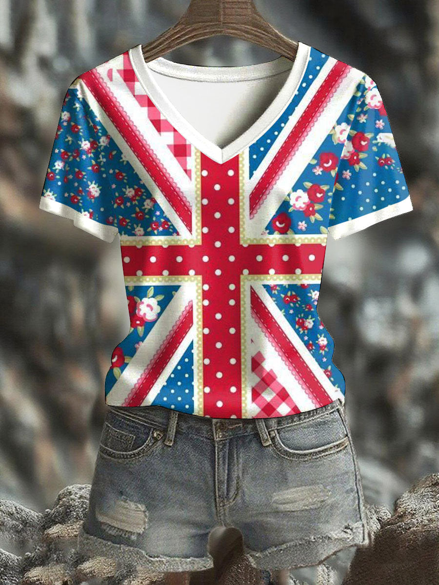 Women's UK Flag Design T-shirt vetvanguards