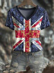 Women's UK Flag Design T-shirt vetvanguards