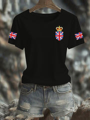 Women's Vintage England Flag Casual Printed T-Shirt vetvanguards