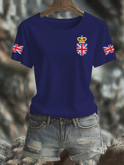 Women's Vintage England Flag Casual Printed T-Shirt vetvanguards