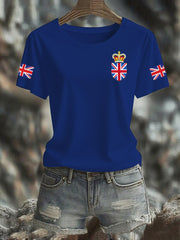 Women's Vintage England Flag Casual Printed T-Shirt vetvanguards