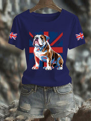 Women's Vintage England Flag Casual Printed T-Shirt vetvanguards