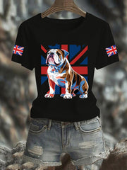 Women's Vintage England Flag Casual Printed T-Shirt vetvanguards