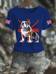Women's Vintage England Flag Casual Printed T-Shirt vetvanguards