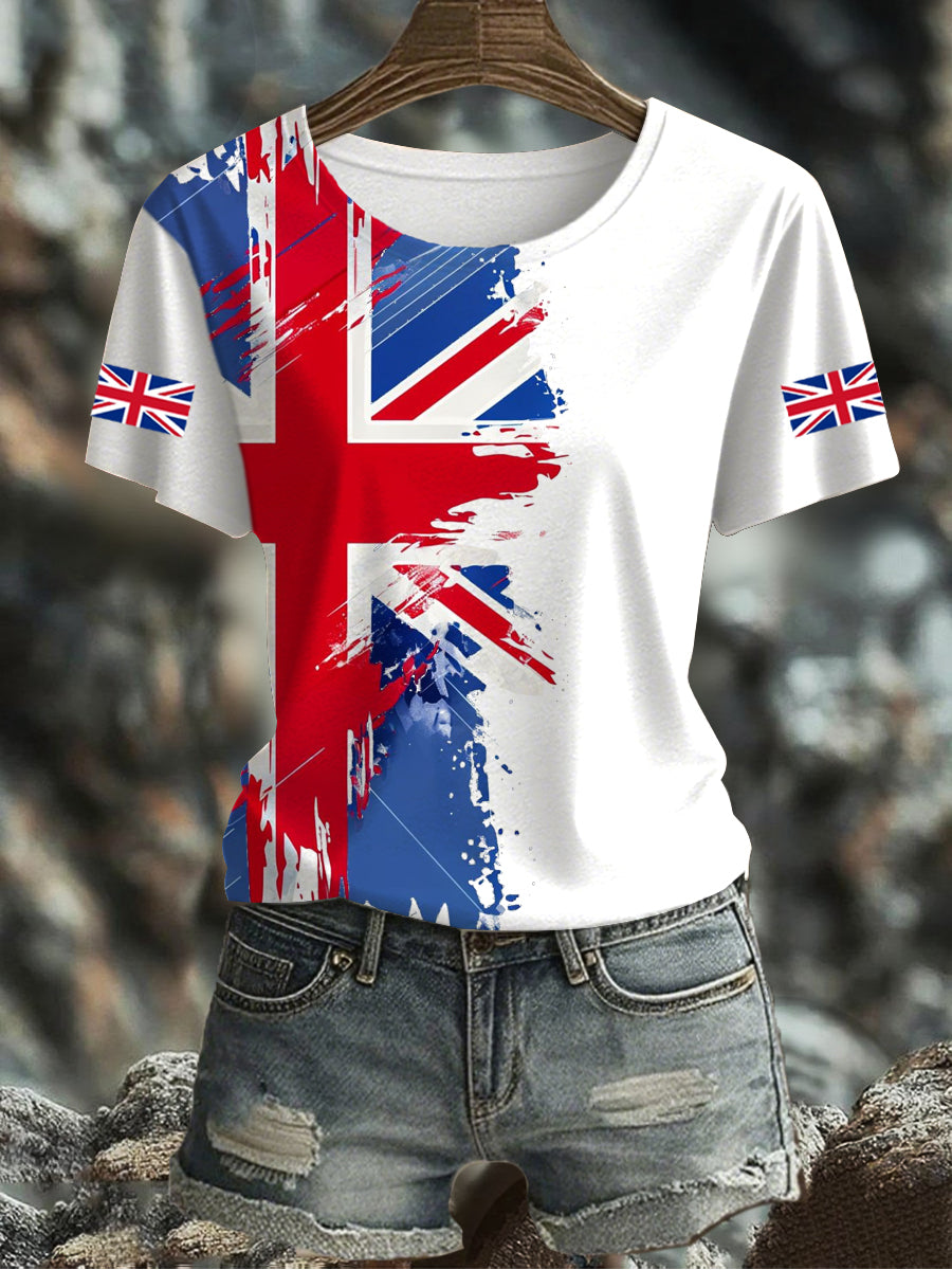 Women's UK Flag Printed T-shirt vetvanguards