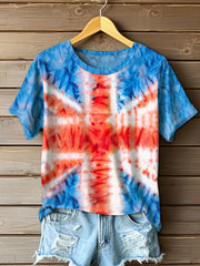 Women's UK Flag Art Printed T-shirt vetvanguards