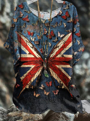 Women's UK Flag Art Printed T-shirt vetvanguards