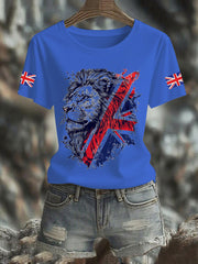 Women's Vintage England Flag Casual Printed T-Shirt vetvanguards