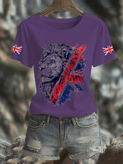 Women's Vintage England Flag Casual Printed T-Shirt vetvanguards