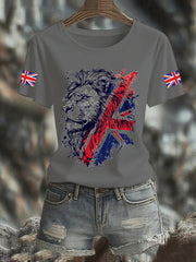 Women's Vintage England Flag Casual Printed T-Shirt vetvanguards