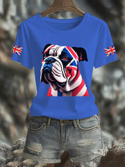 Women's Vintage England Flag Casual Printed T-Shirt vetvanguards