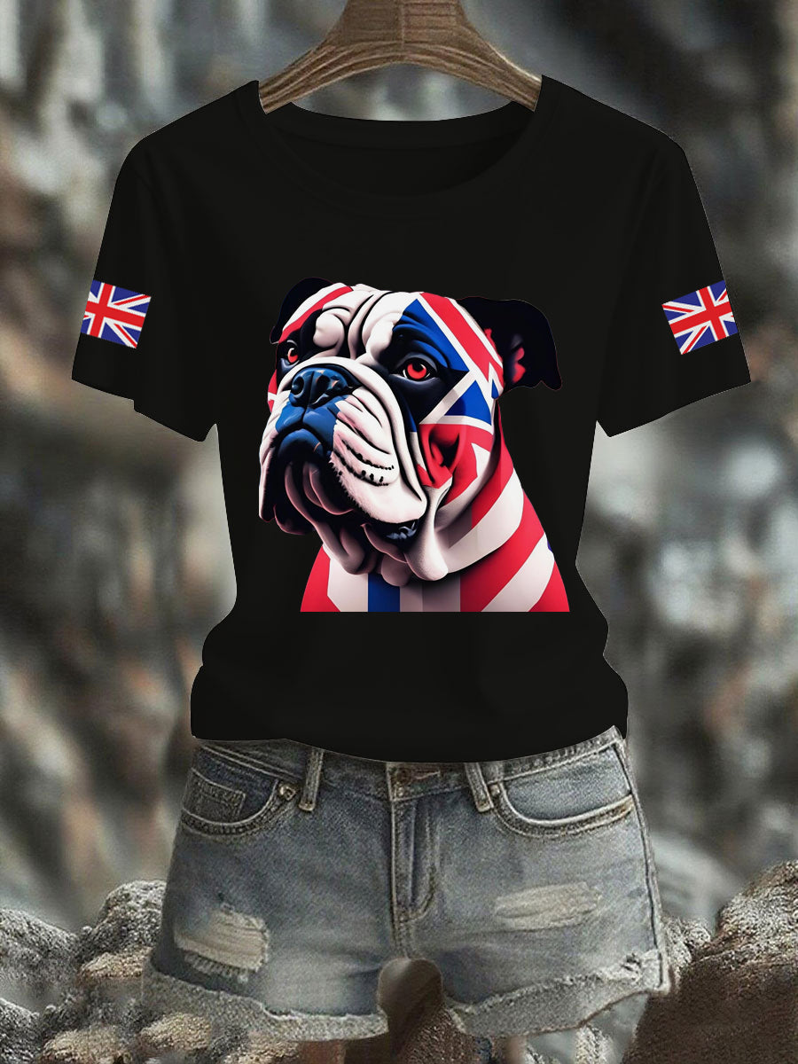 Women's Vintage England Flag Casual Printed T-Shirt vetvanguards