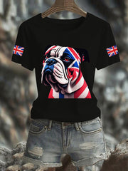Women's Vintage England Flag Casual Printed T-Shirt vetvanguards