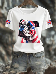 Women's Vintage England Flag Casual Printed T-Shirt vetvanguards