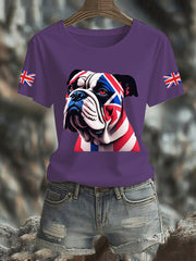 Women's Vintage England Flag Casual Printed T-Shirt vetvanguards