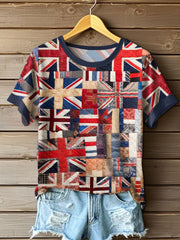 Women's UK Flag Art Printed T-shirt vetvanguards