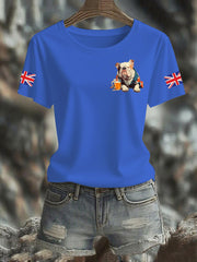 Women's Vintage England Flag Casual Printed T-shirt vetvanguards