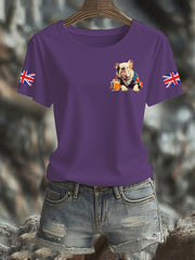 Women's Vintage England Flag Casual Printed T-shirt vetvanguards