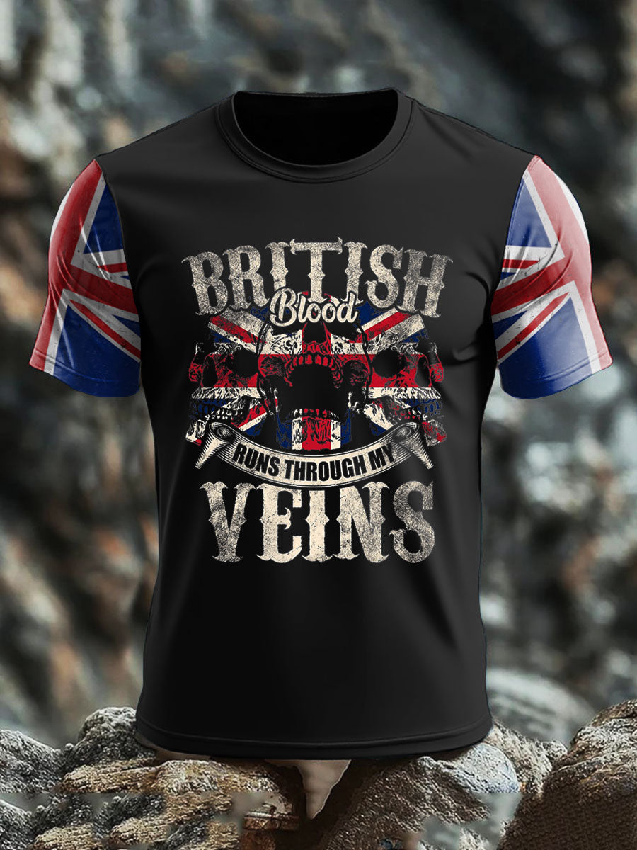 Men's UK Flag Proud Printed T-shirt vetvanguards