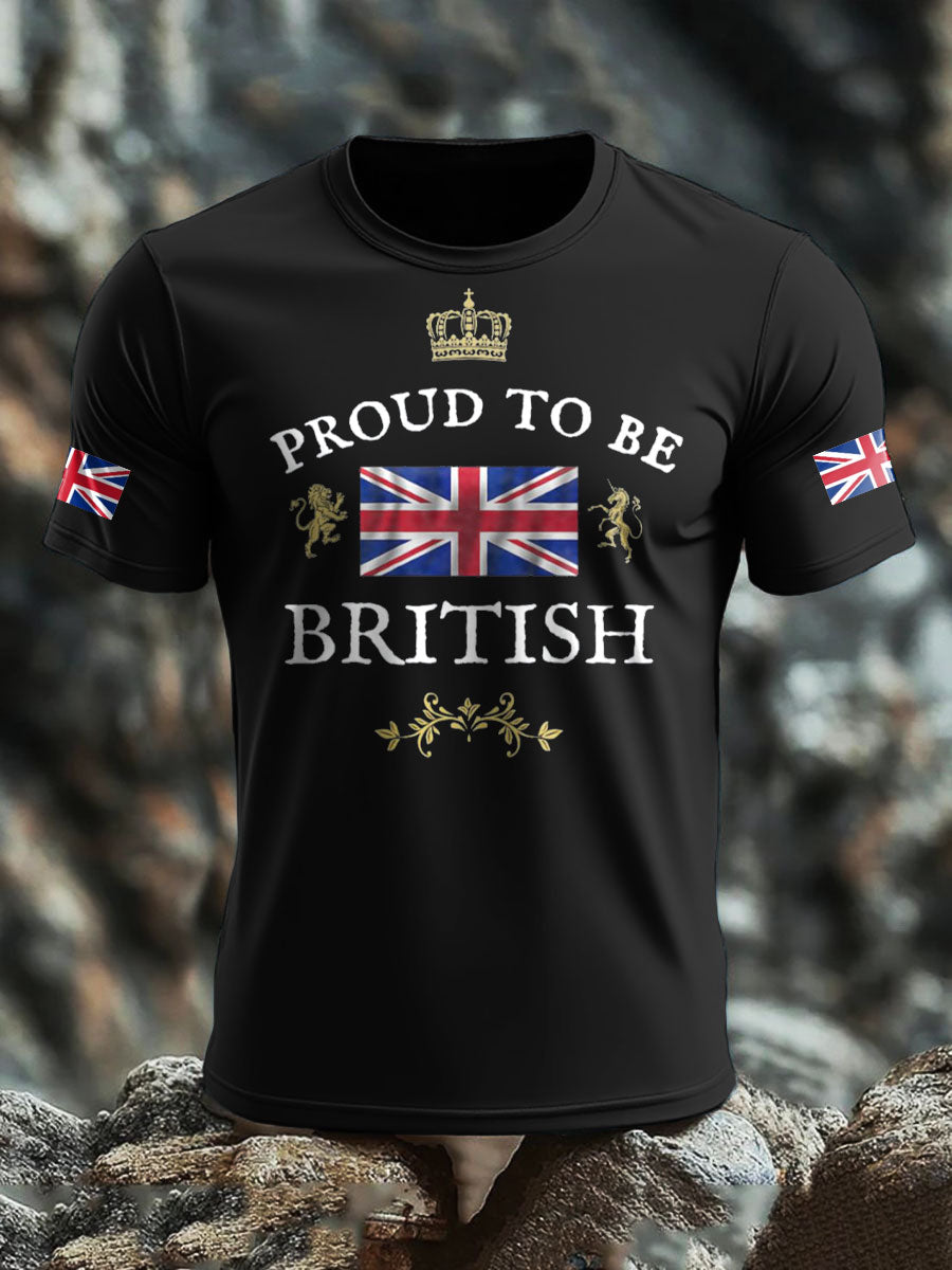 Men's UK Flag Proud Printed T-shirt vetvanguards
