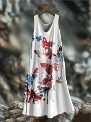 Women's UK Flag Butterfly Art Printed Dress vetvanguards