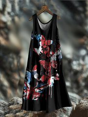 Women's UK Flag Butterfly Art Printed Dress vetvanguards